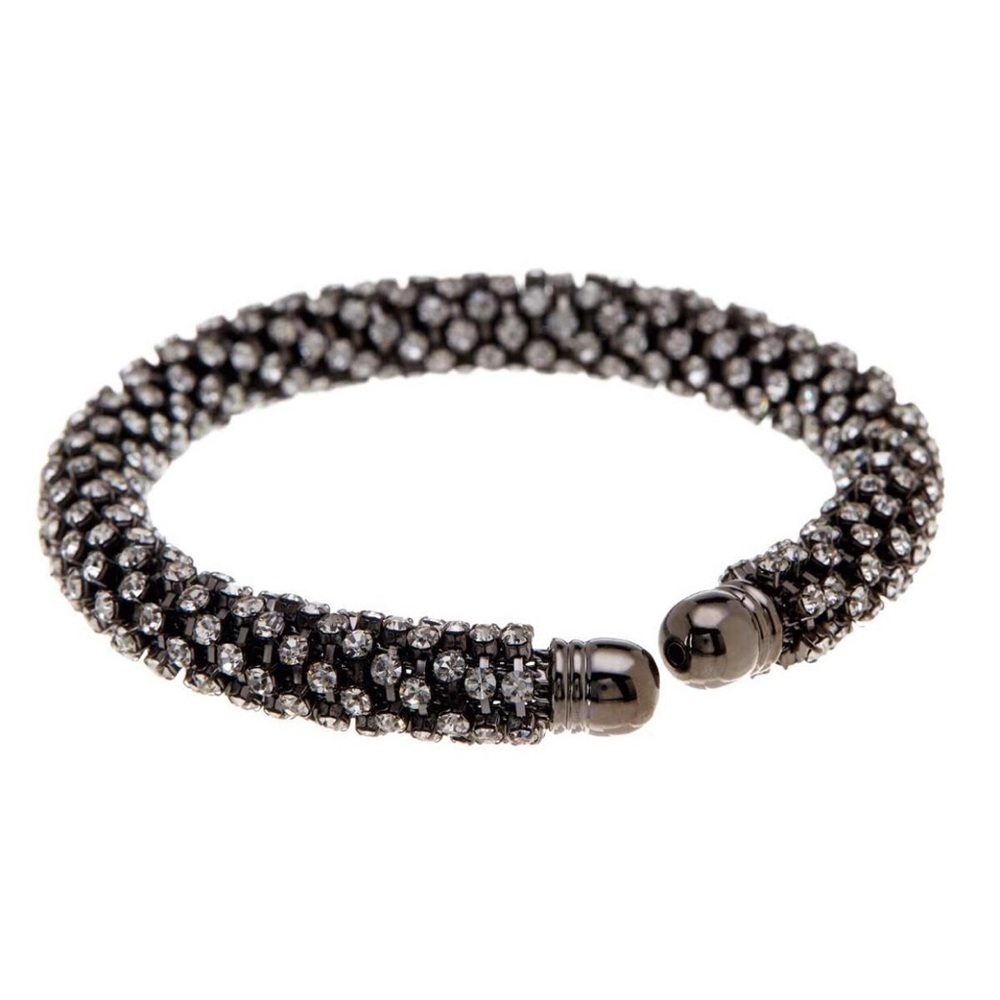 Open Cuff Bracelet Pave Crystal
